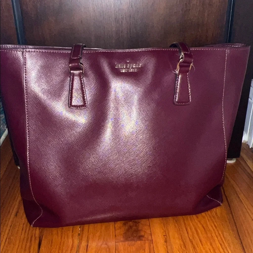 Kate Spade Burgundy Tote Bag - Picture 5 of 9